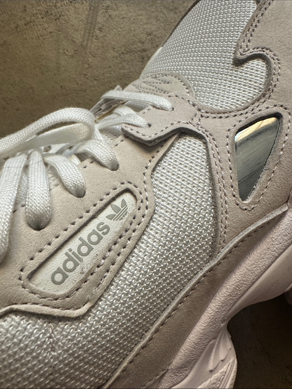 adidas Women's Falcon Sneaker in Grey and White size 7 - Picture 3 of 5